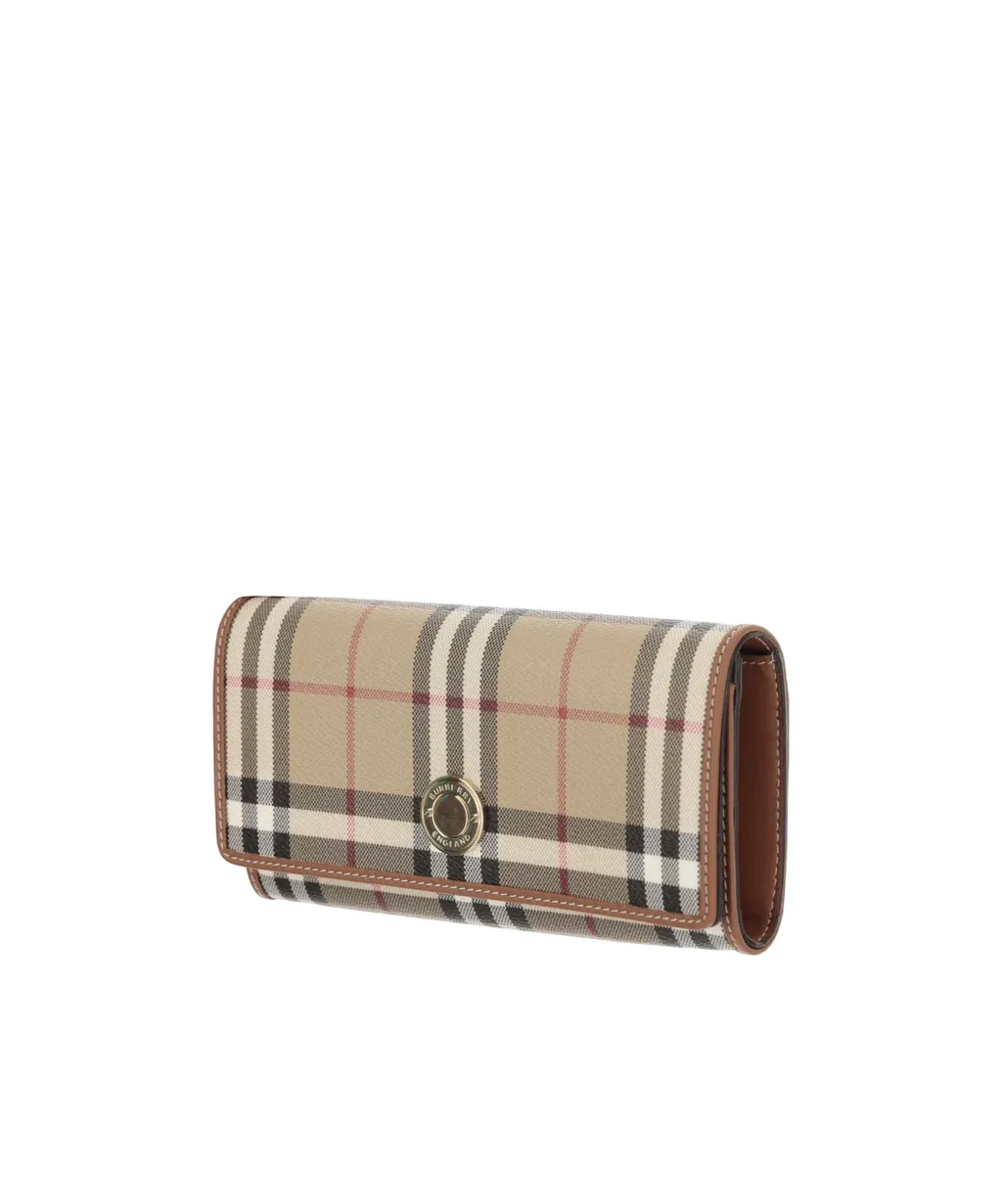 Logo Plaque Checked Wallet