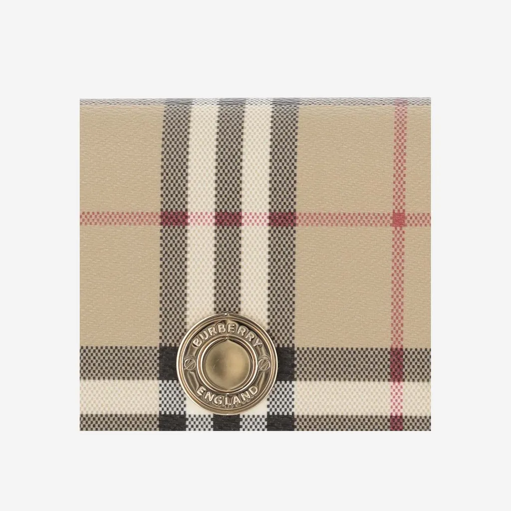 Logo Plaque Checked Wallet
