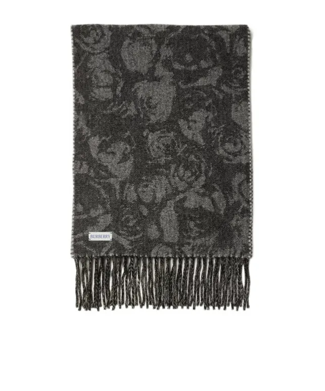Rose Print Cashmere Scarf