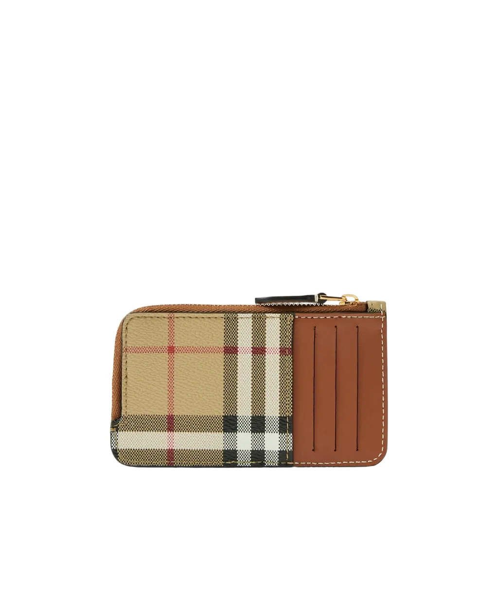 Checked Zip-Up Cardholder