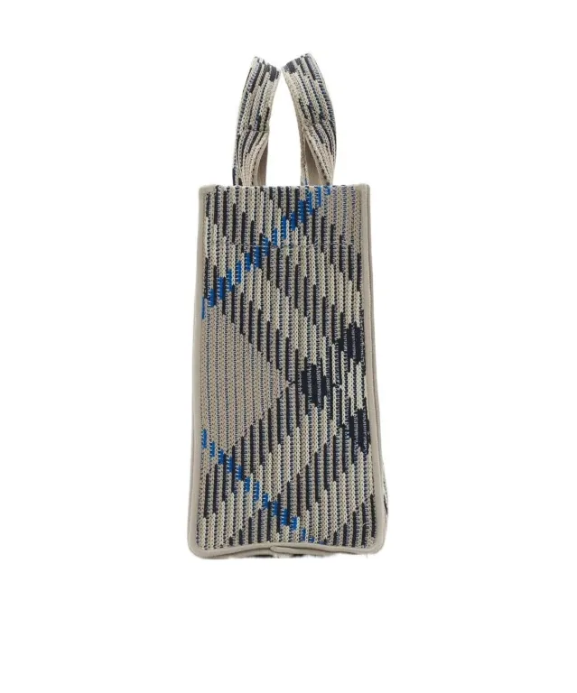 Mini Checked Knitted Top Handle Bag