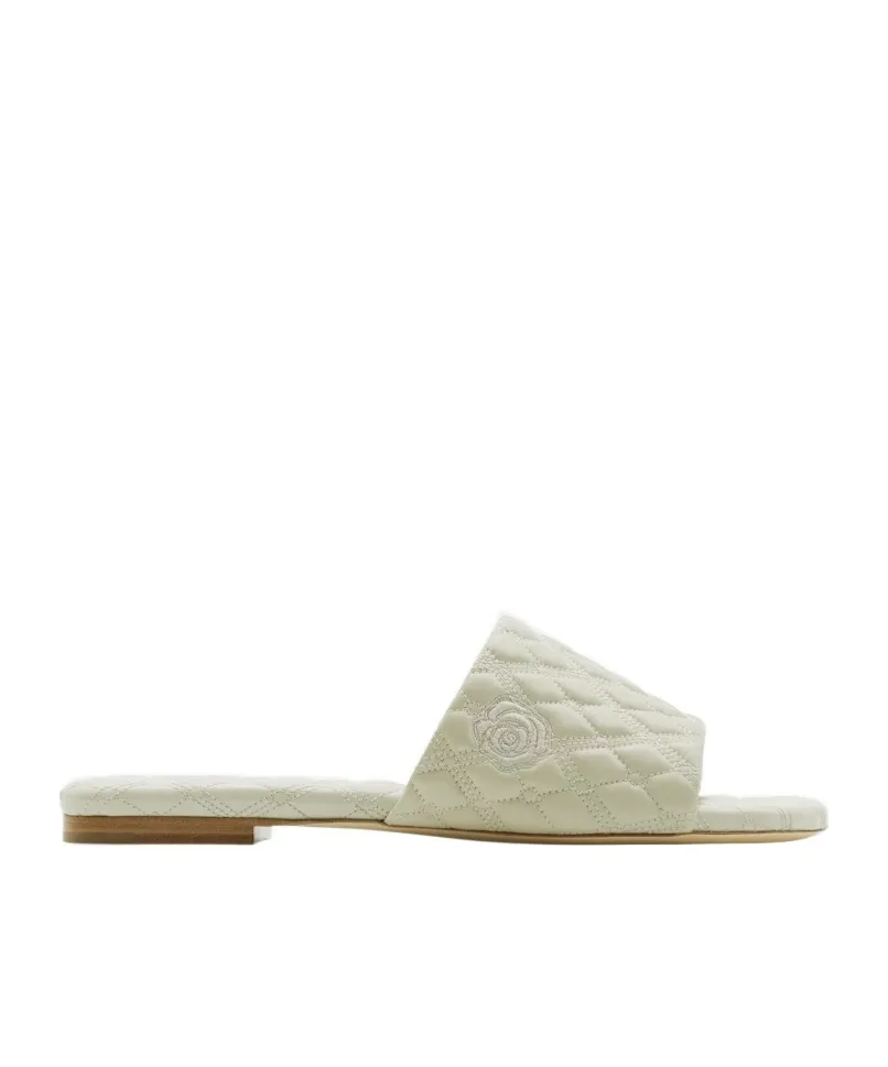 Quilted Leather Flat Sandals