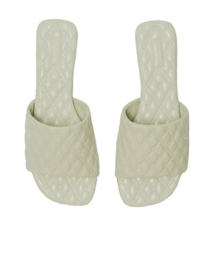 Quilted Leather Flat Sandals