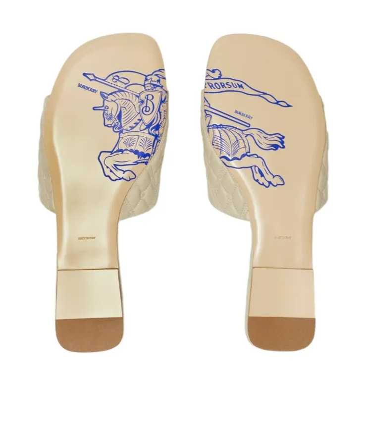 Quilted Leather Flat Sandals
