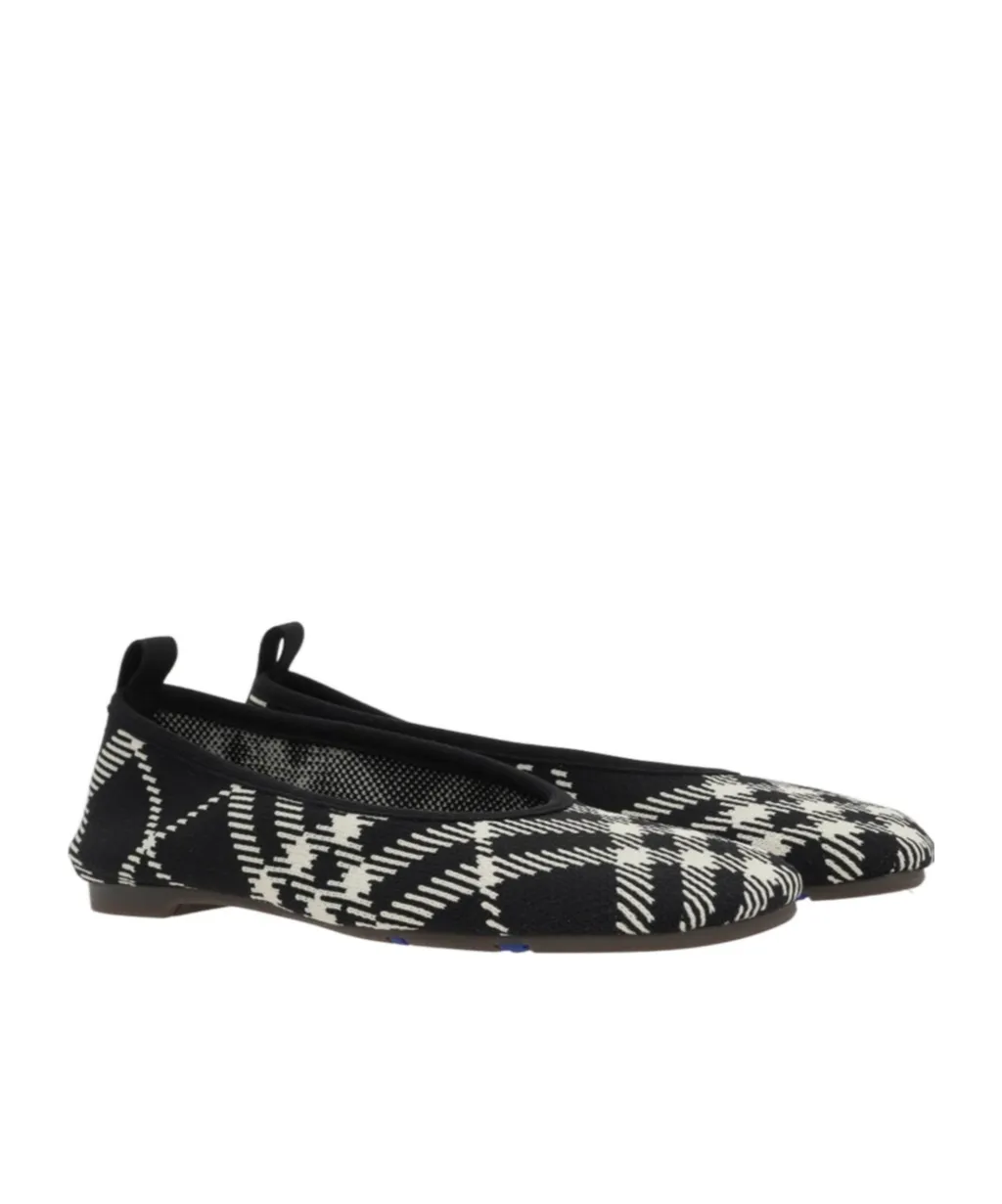 Checked Knitted Baby Ballerinas