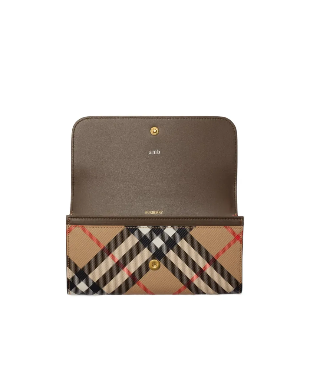 Checked Foldover-Top Wallet