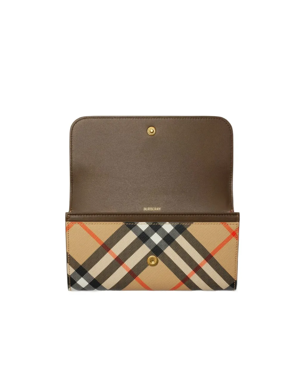 Checked Foldover-Top Wallet