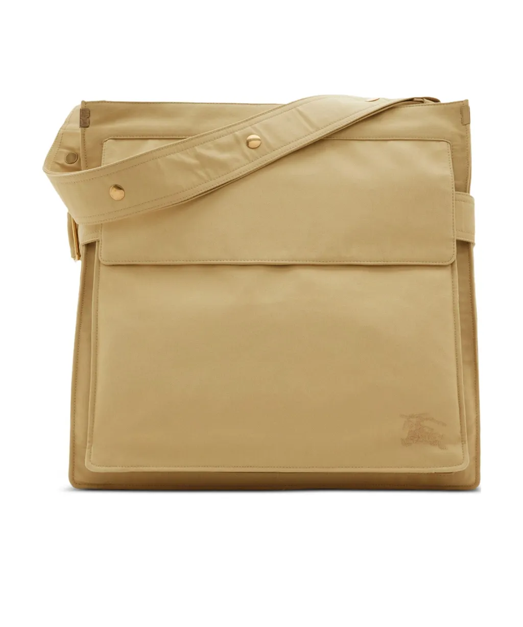 Logo Embroidered Medium Trench Tote Bag