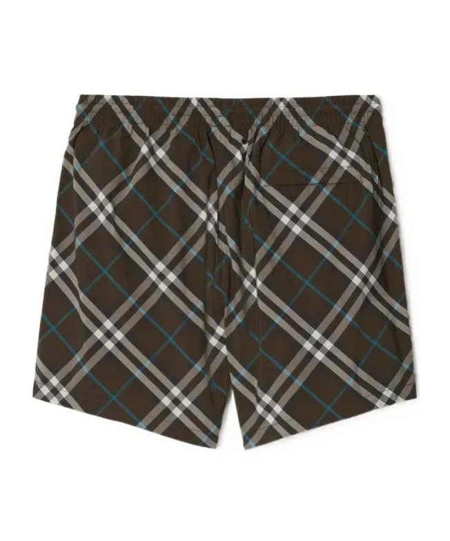 Checked Drawstring Swim Shorts