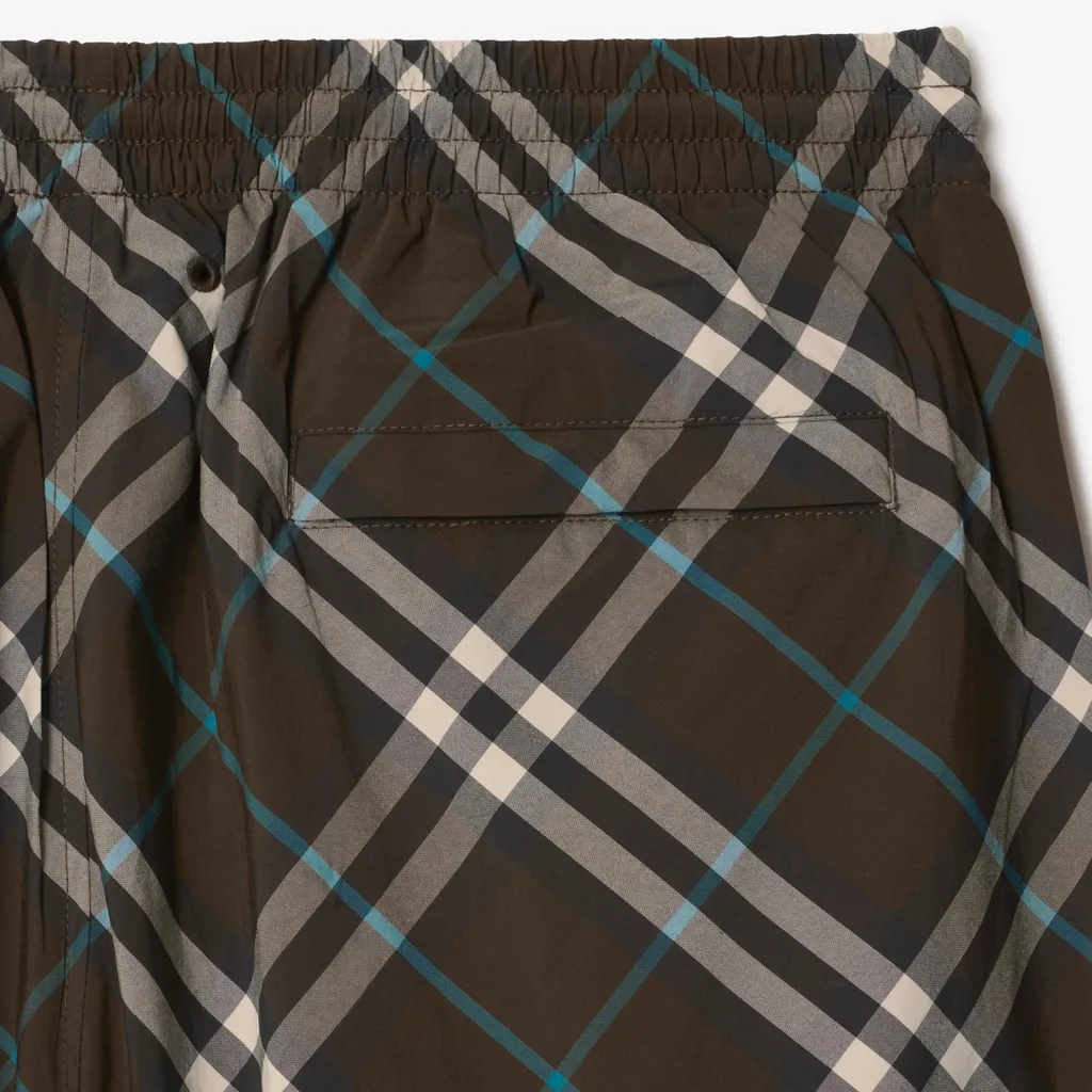 Checked Drawstring Swim Shorts