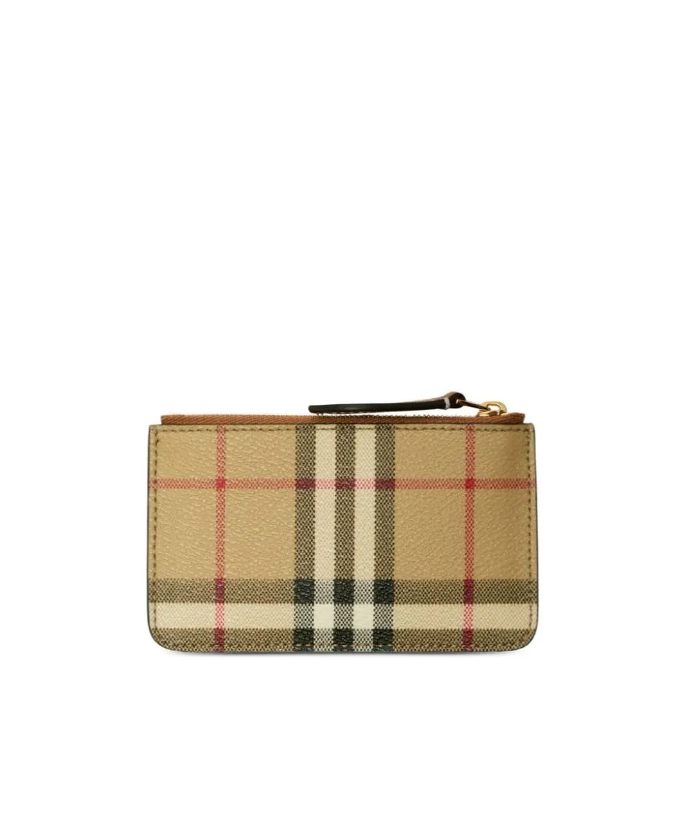 Check Printed Zipped Wallet