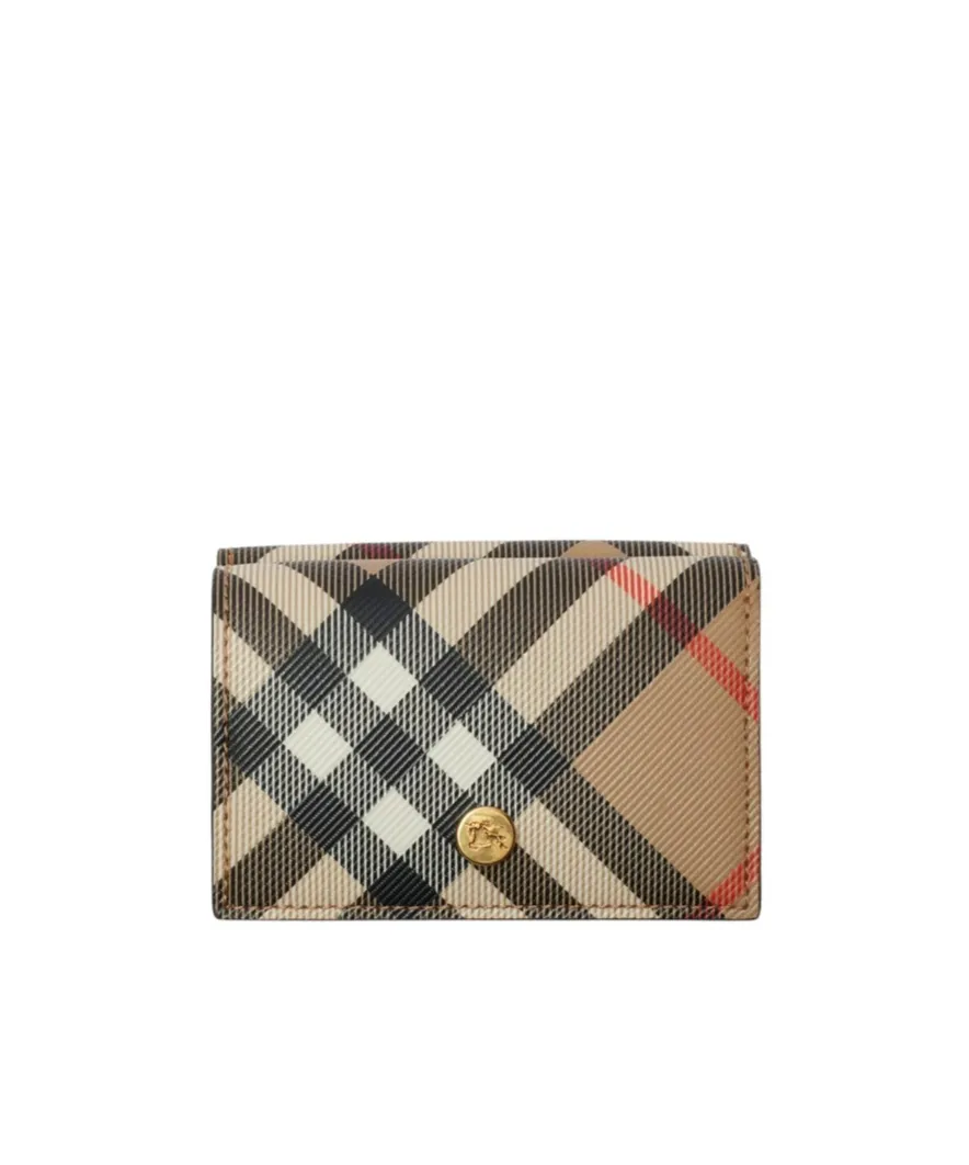 Vintage-Check Foldover-Top Wallet