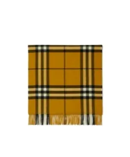 Checked Fringed-Edge Scarf