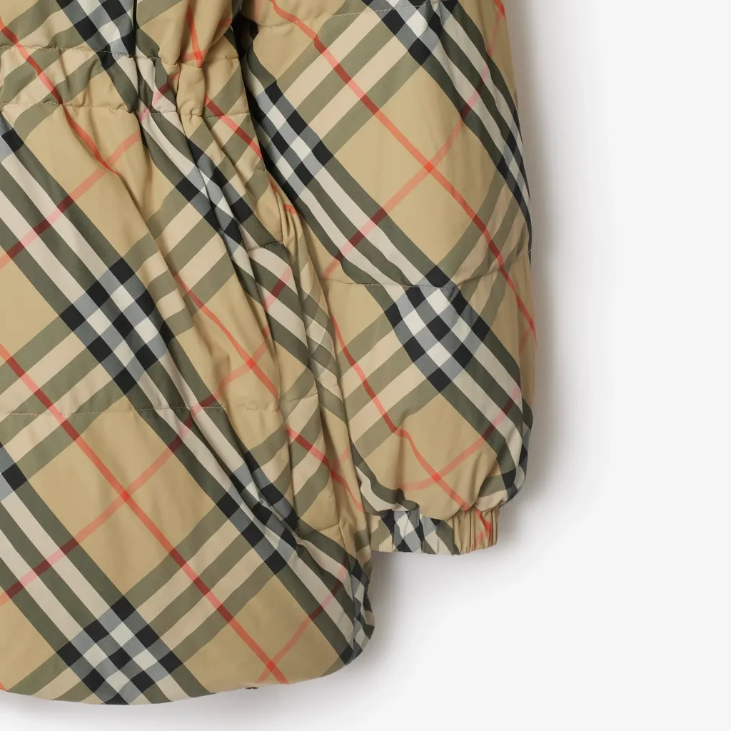 Checked Hooded Reversible Down Jacket