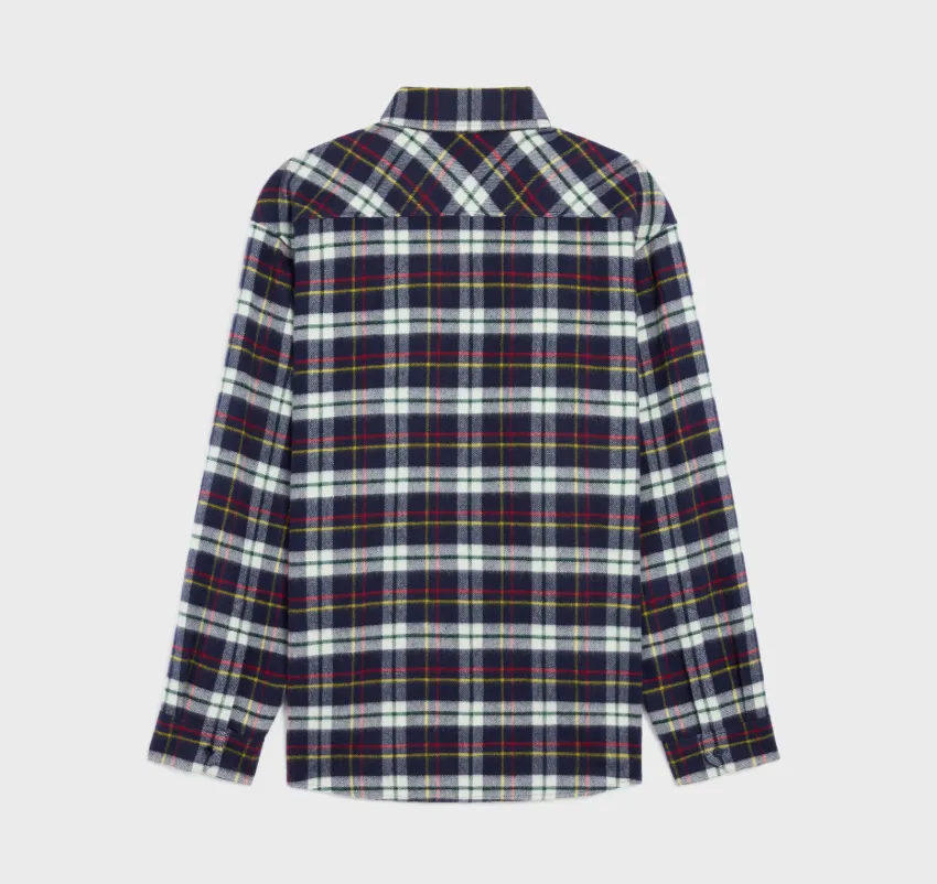 Relaxed Shirt In Brushed Checked Wool