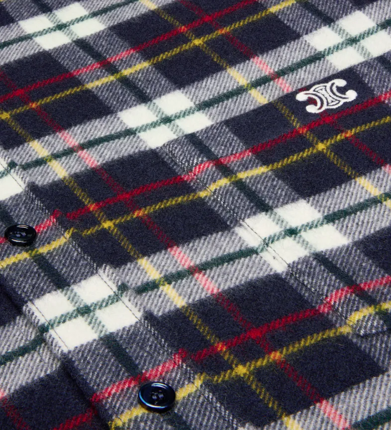 Relaxed Shirt In Brushed Checked Wool