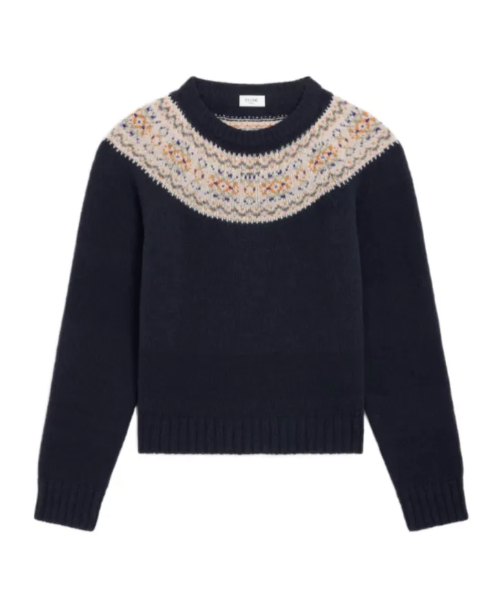 Crewneck Sweater In Triomphe Fair Isle Wool