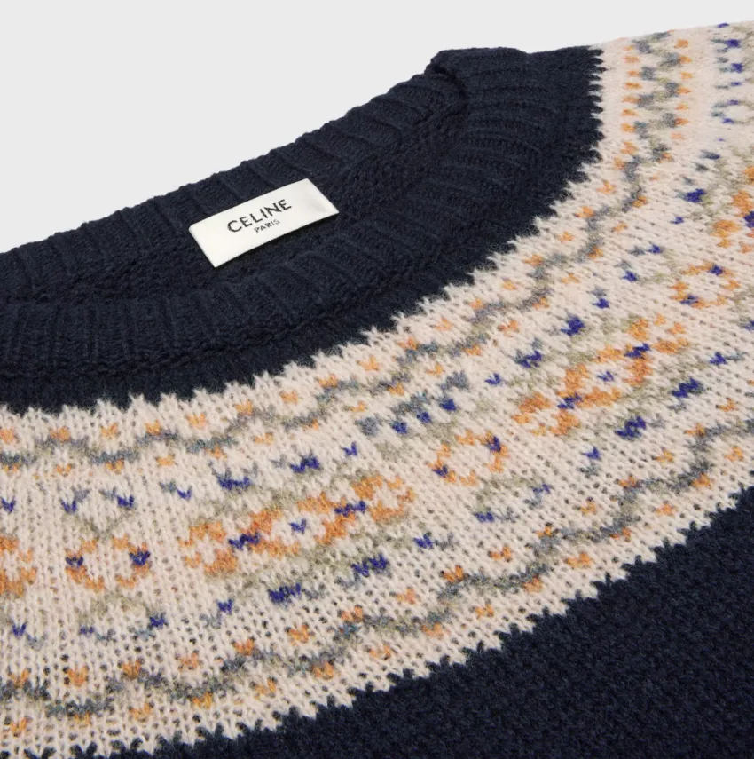 Crewneck Sweater In Triomphe Fair Isle Wool