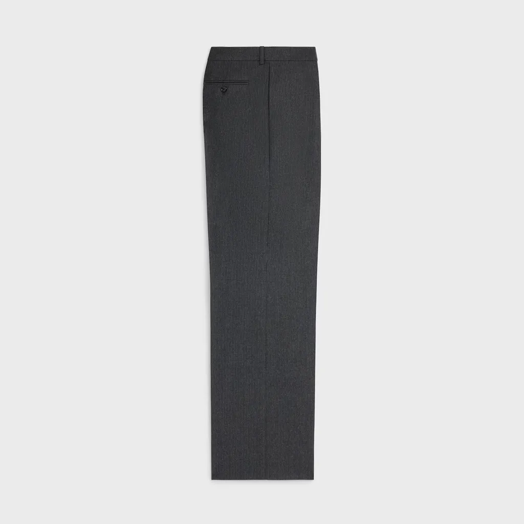 Striped Wool Flannel Trousers