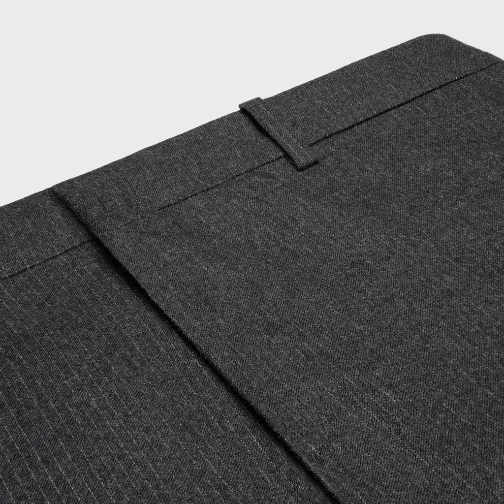 Striped Wool Flannel Trousers
