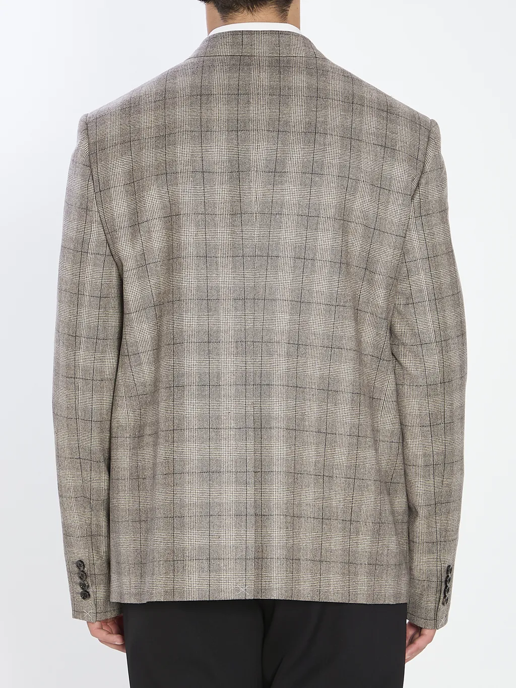 Tailored Jacket In Prince Of Wales Wool Flannel