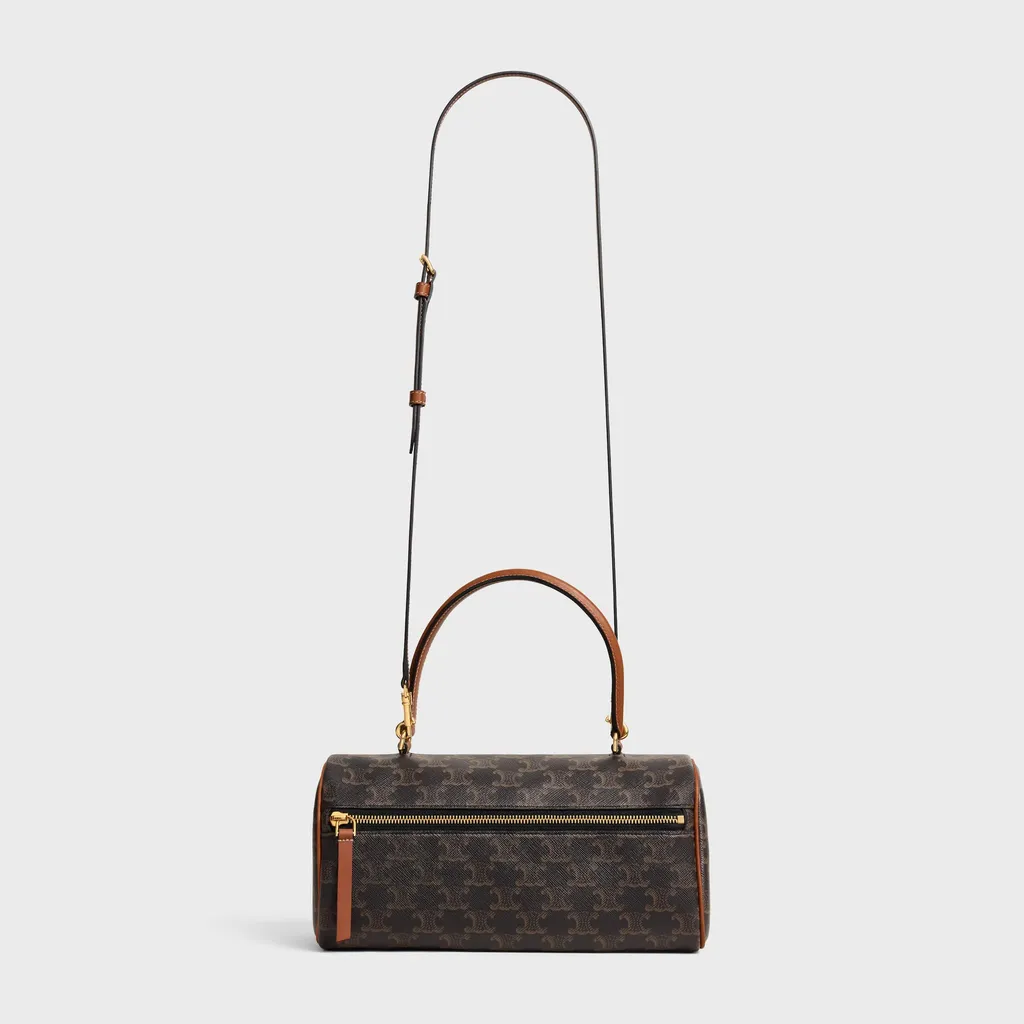 Cylinder Bag In Triomphe Canvas And Calfskin