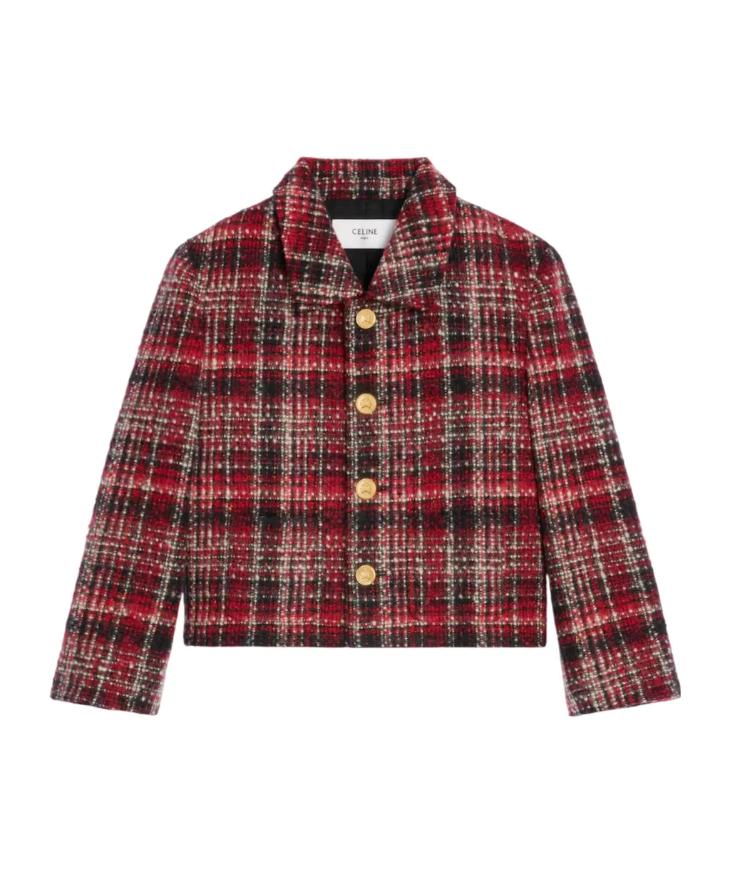 Charlotte Jacket In Check Wool Natté