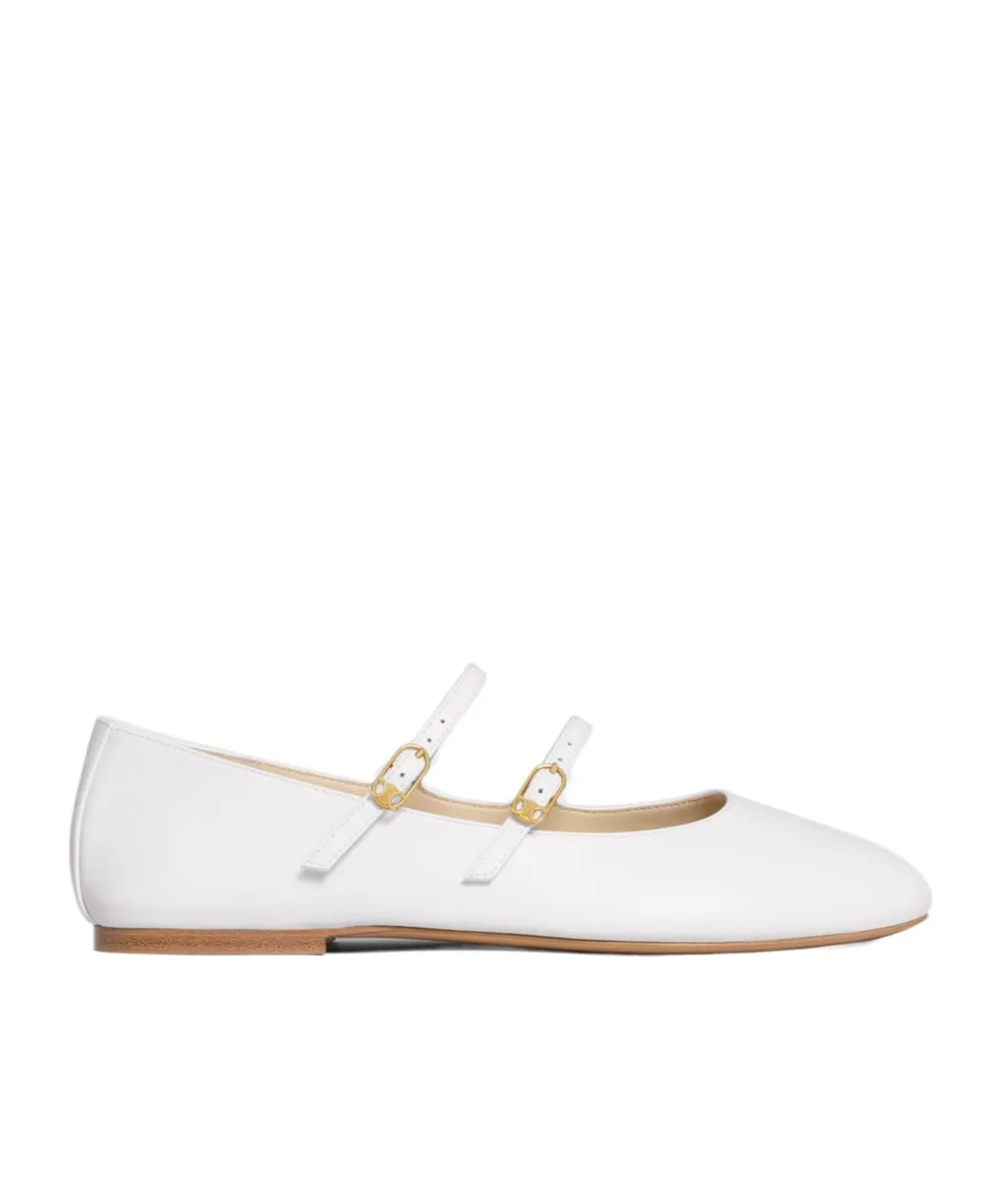 Celine Double Strap Ballerinas In Lambskin
