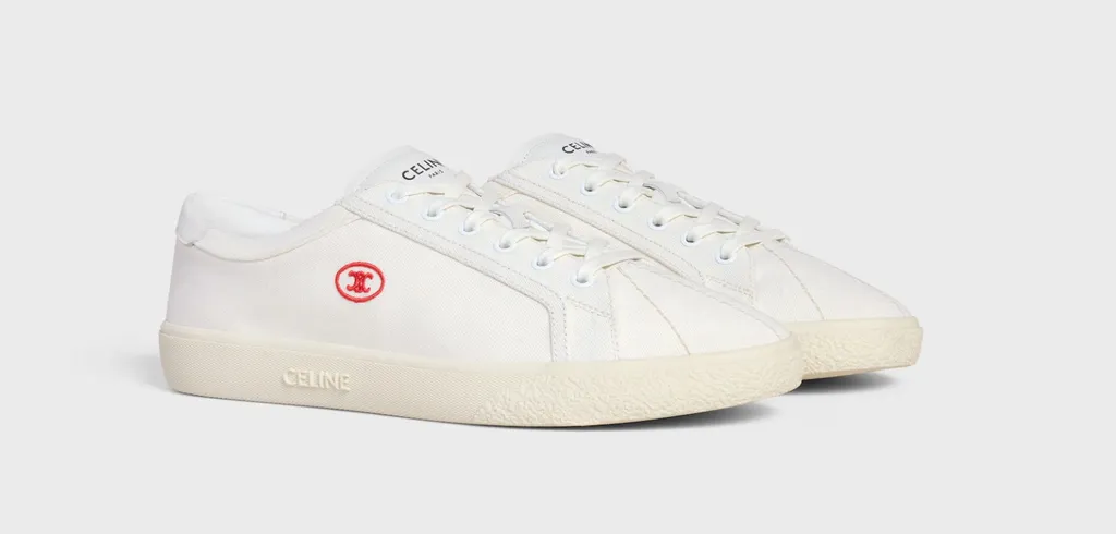 Lou Low Lace-Up Sneaker With Embroidered Triomphe In Canvas And Calfskin