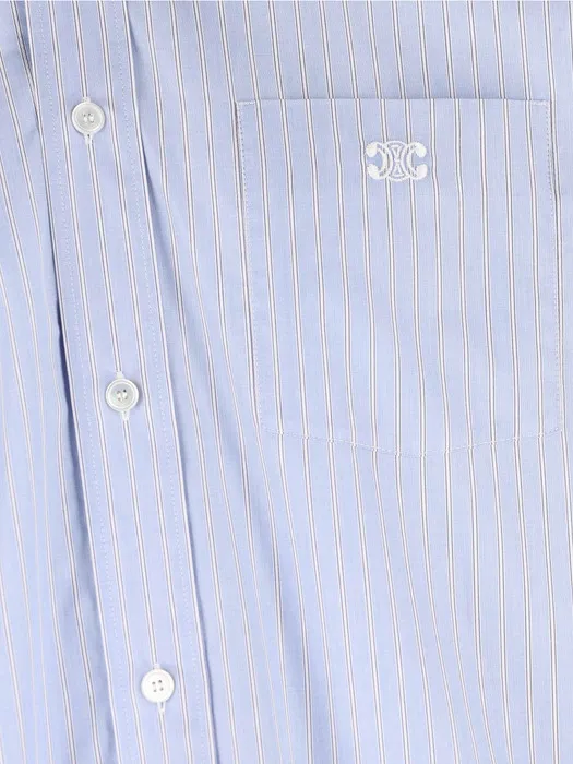 Loose Shirt In Striped Cotton Poplin