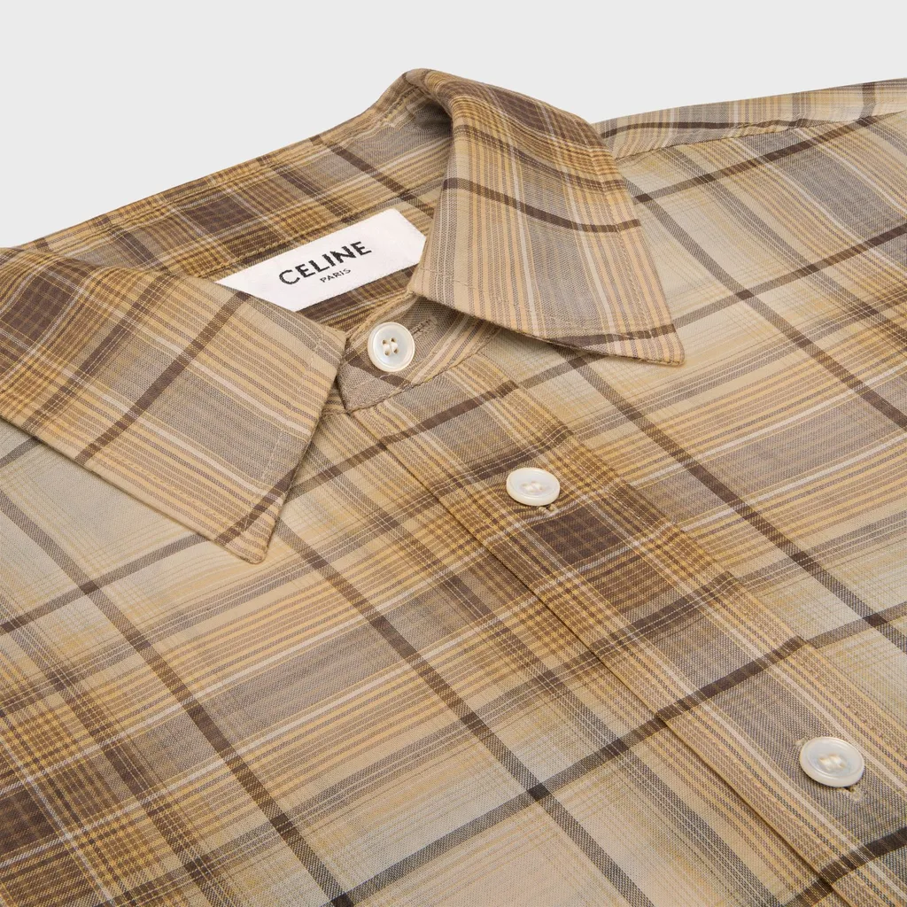 Loose Shirt In Light Checked Cotton