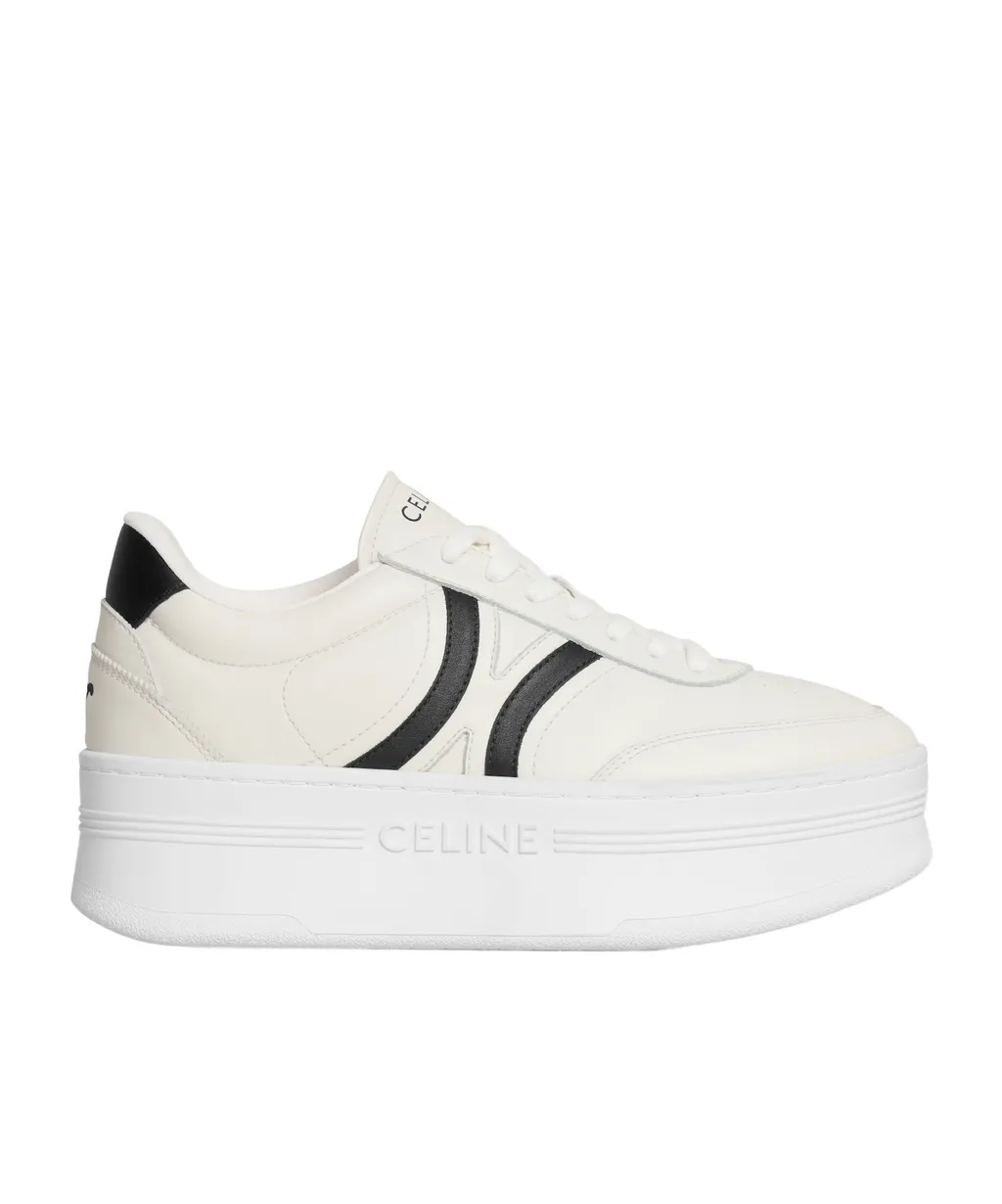 Block Sneakers With Back Triomphe And Wedge Outsole In Calfskin