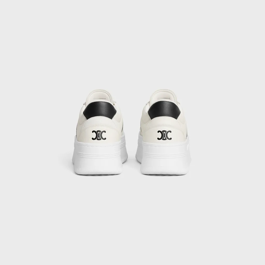 Block Sneakers With Back Triomphe And Wedge Outsole In Calfskin