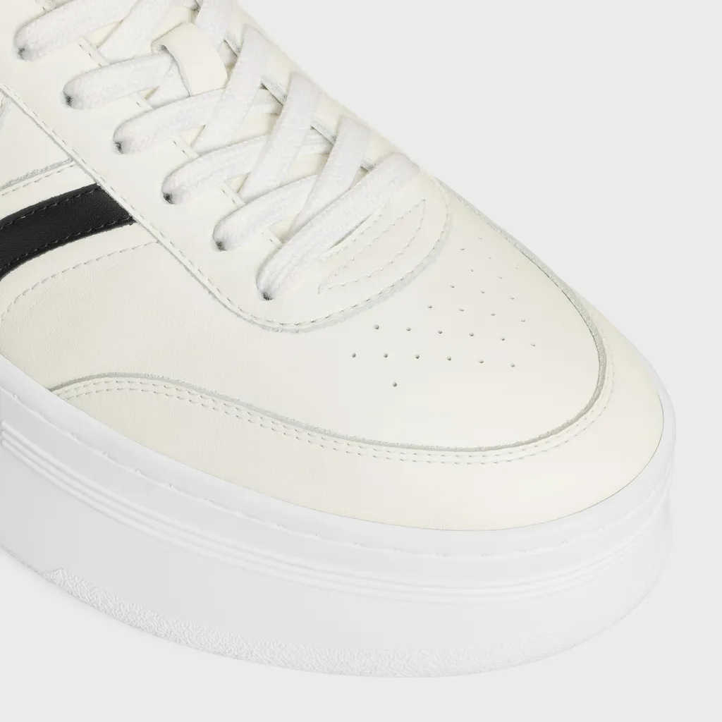 Block Sneakers With Back Triomphe And Wedge Outsole In Calfskin