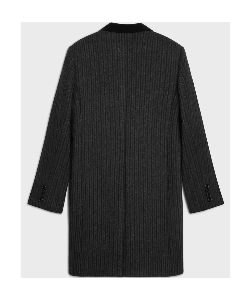 Chesterfield Coat In Striped Wool