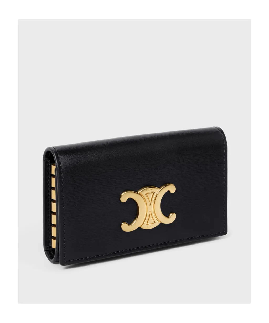 Triomphe Key Case In Shiny Calfskin