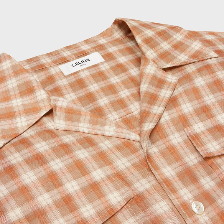 Cropped Shirt In Checked Silk