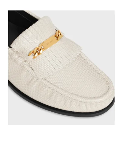 Luco Loafer With Fringes In Lizard Stamped Calfskin