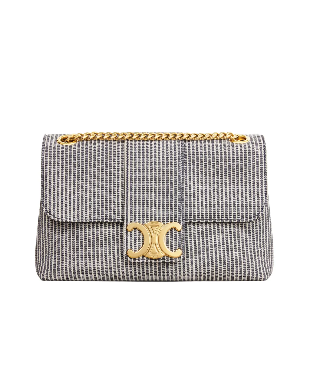 Medium Victoire Bag In Striped Textile