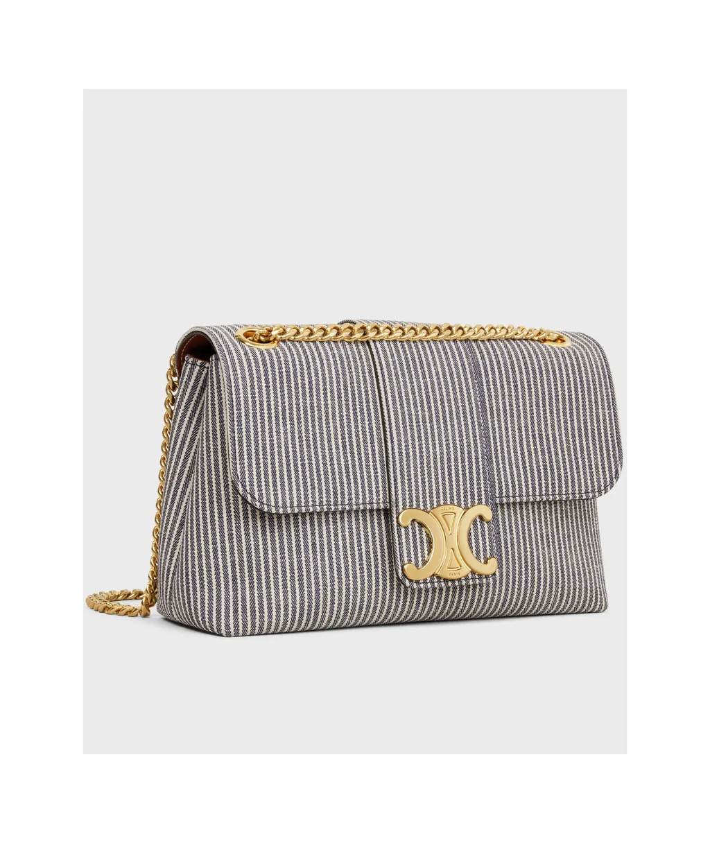 Medium Victoire Bag In Striped Textile