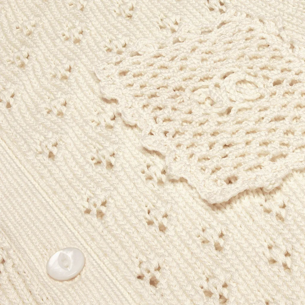 Cropped Cardigan In Pointelle Cotton