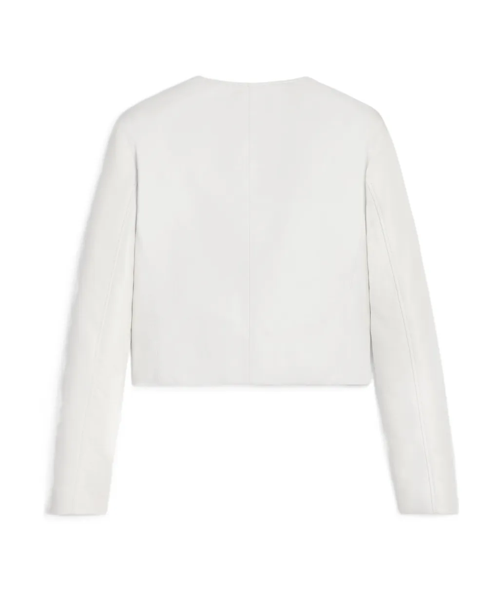 Jacket With Pure Collar In Soft Lambskin