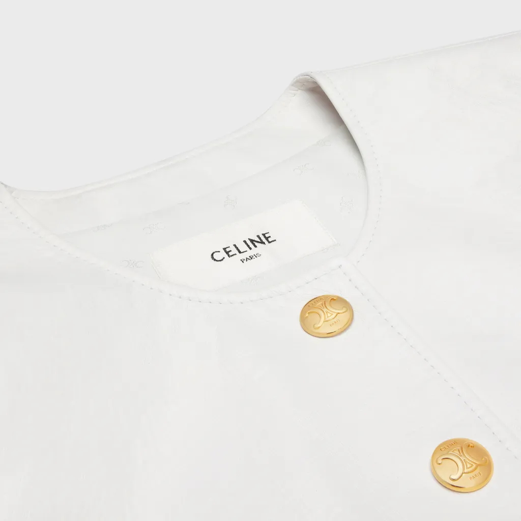 Jacket With Pure Collar In Soft Lambskin