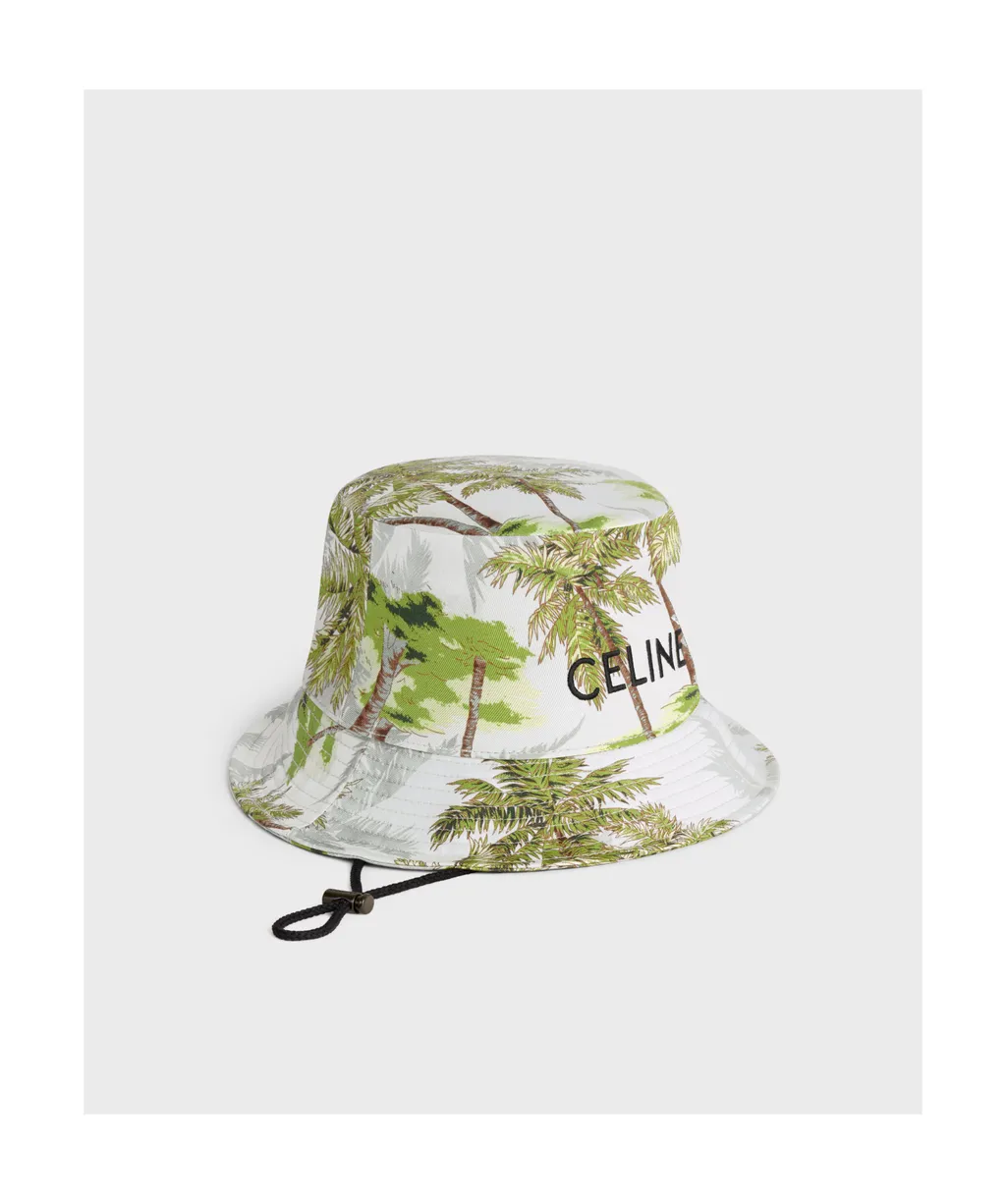 Bucket Hat With Drawstring In Cotton Gabardine