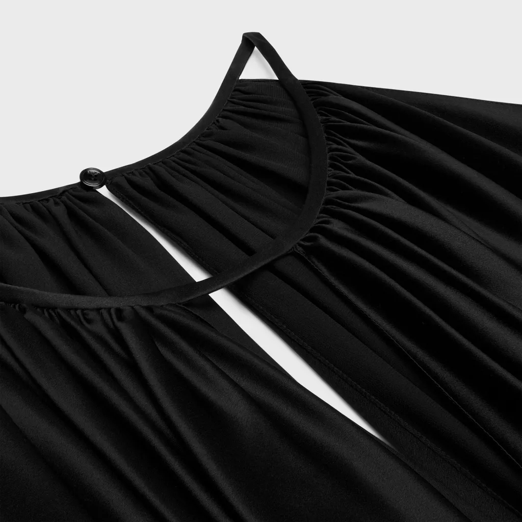 Draped Short Jumpsuit In Satin And Silk Crepe