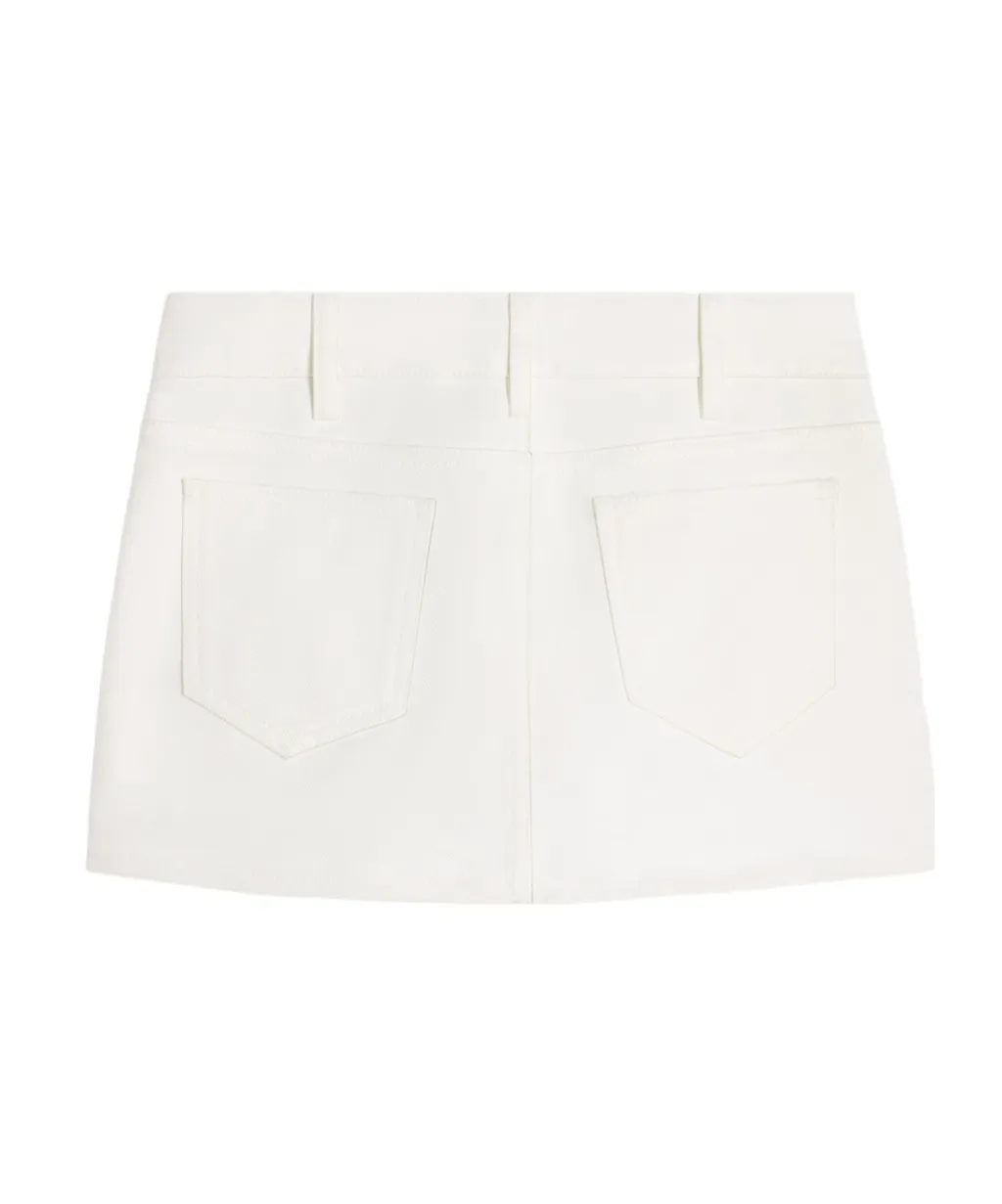 Mini Skirt In Optic White Wash Denim