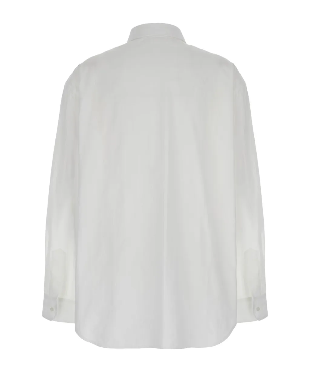 Tommy Shirt In Cotton Voile And Striped Linen