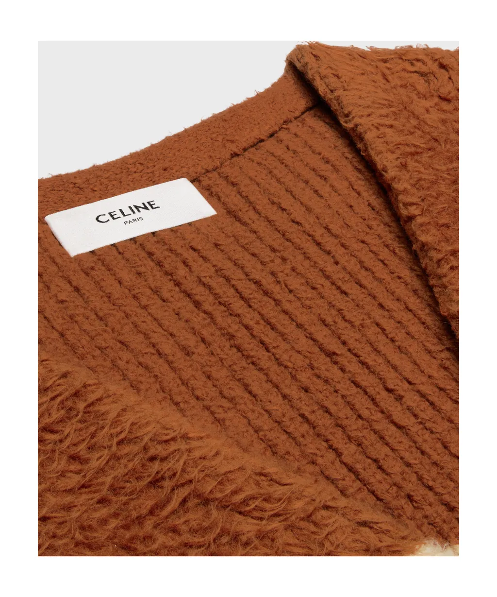 Long Cardigan In Striped Brushed Cotton