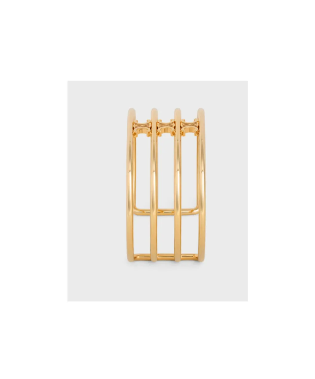 Triomphe Cage Cuff In Brass With Gold Finish