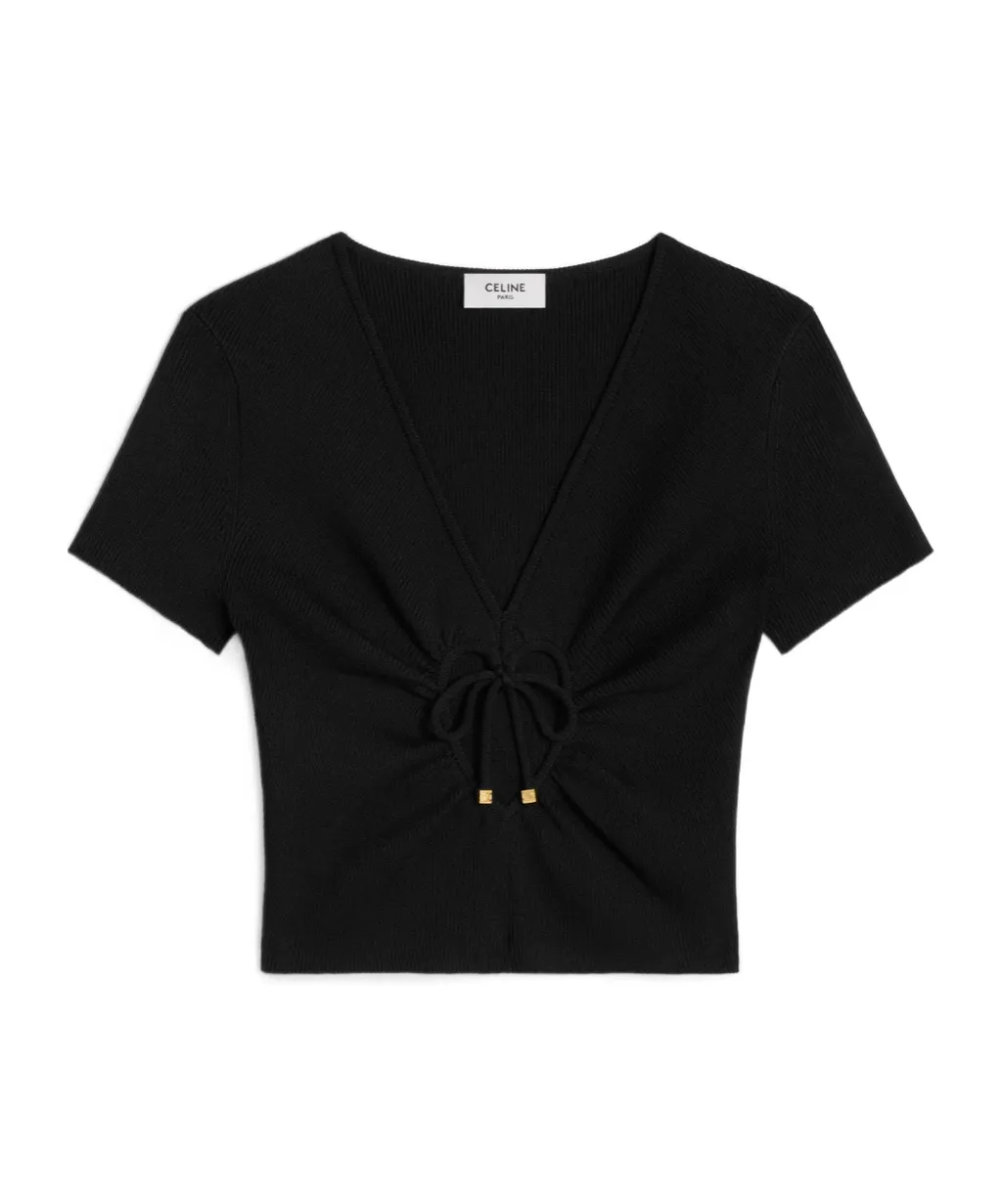 Heart Crop Top In Underpinning Silk And Cotton